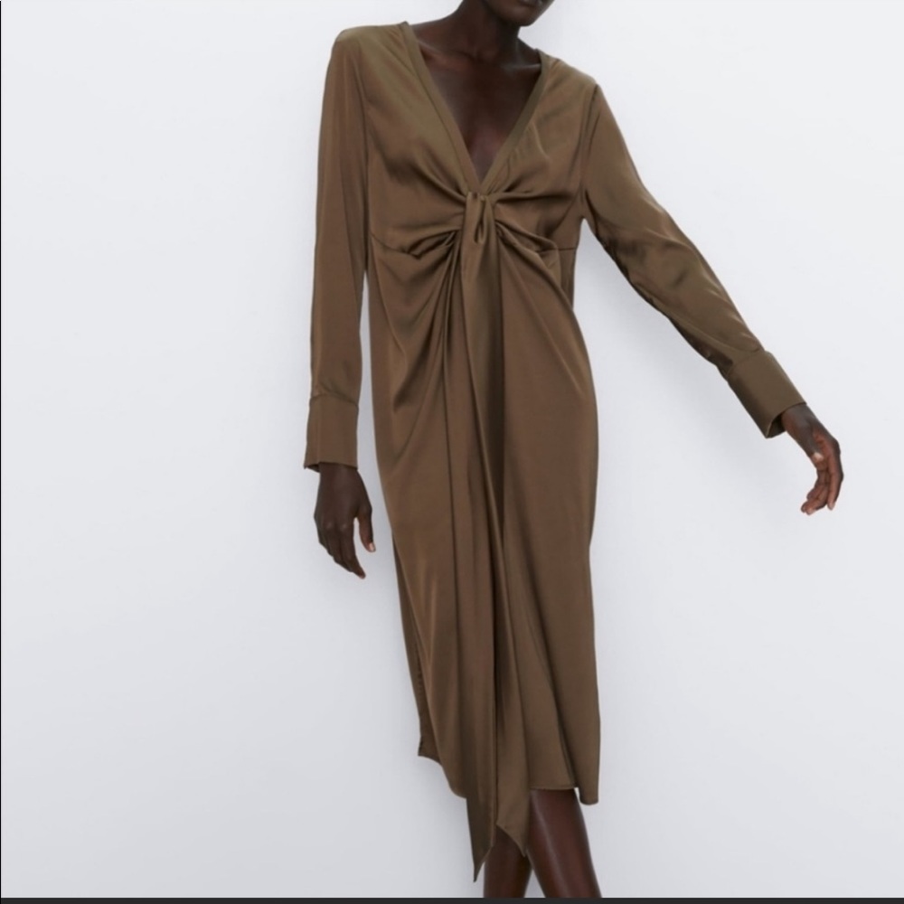 Zara maxi dress, satin effect. Size M